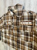 Tan/Brown Flannel Trucker Jacket(W)