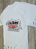 White “Cul•ture Studios” Painted Distressed Shirt