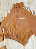 Camel Cropped/Wide Leg Striped Tracksuit(W)