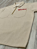 Sand Striped Denim Zipped Shirt
