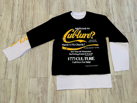 Black “Addicted To Cul•ture” Premium Layered Sweatshirt