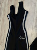 Black/Heather Grey Flare Jumpsuit & Half Hoodie