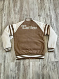 Khaki/Natural Corduroy Varsity Bomber
