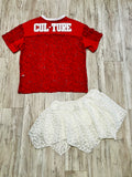 Red Lace “Golden Year” Jersey & Mini Skort