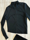 Black Premium Athleisure Jacket & High Waist Shorts