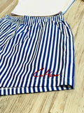 Blue Striped Shorts & Ribbed Razorback Tank