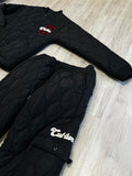 Black Luxe Quilted Bomber Jacket & Snap Pants