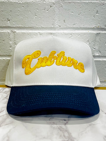 White/Navy Varsity Premium Snapback