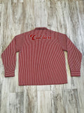 Red Pinstripe Quarter Zip Denim Work Shirt