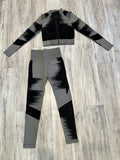 Taupe & Black Ribbed Set