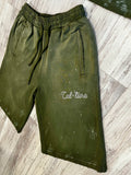 Olive Vintage “Dirty Wash” Luxe Shirt & Shorts
