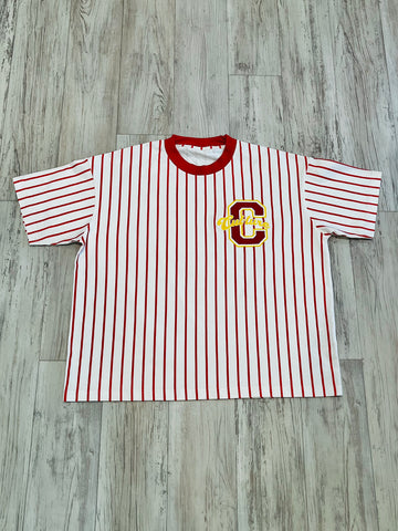 Red Varsity Heavyweight Striped Shirt