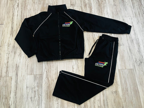 Black “Marathon Runner” Heavyweight Nylon Tracksuit