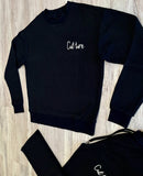 Black Chain Knit Sweatsuit