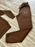 Mocha Quarter Zip Premium Sweatsuit