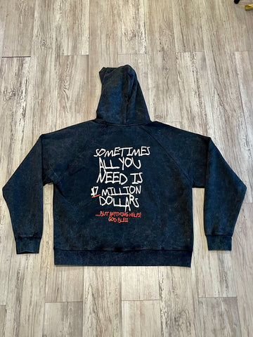Vintage Black “Need $ For Drops” Luxe 15oz. Hoodie