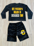 Black Camo “M.F.B.I.D.T” Short Sweatsuit