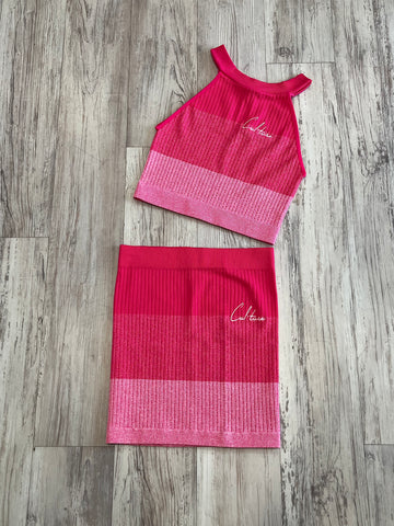 Hot Pink Ombré Skirt Set