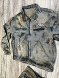 “Dirty” Vintage Wash Denim Jacket & Pants