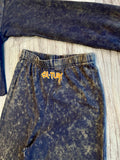 Vintage Black Acid Wash “Tour Merch” Crop Top & Leggins