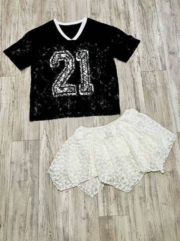 Black Lace “Golden Year” Jersey & Mini Skort