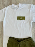 Olive Essential “Box Logo” Premium Shirt & Shorts