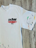 White “Cul•ture Studios” Painted Distressed Shirt