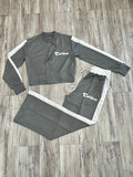 Grey/White Pleated Premium Tracksuit(W)