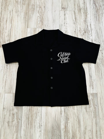 Black “Cigar” Luxe Cuban Button Down