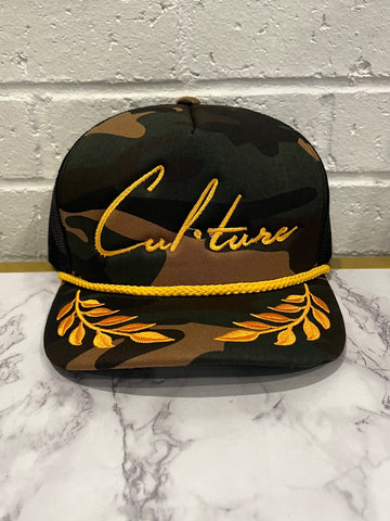 Camo “Gold Wreath” Trucker Hat