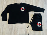 Black/Red “M.F.B.I.D.T” Raw Edge Sweatsuit