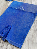 Royal Blue Acid Wash Ribbed One Shoulder Short Set