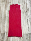 Hot Pink Mineral Wash Zipped Midi Dress