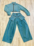Vintage Blue Denim Jacket & Pants(W)