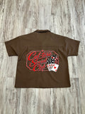 Mocha “Poker” Luxe Cuban Button Down