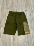 Olive Two Tone Raw Edge Carpenter Shorts