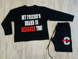 Black/Red “M.F.B.I.D.T” Raw Edge Sweatsuit