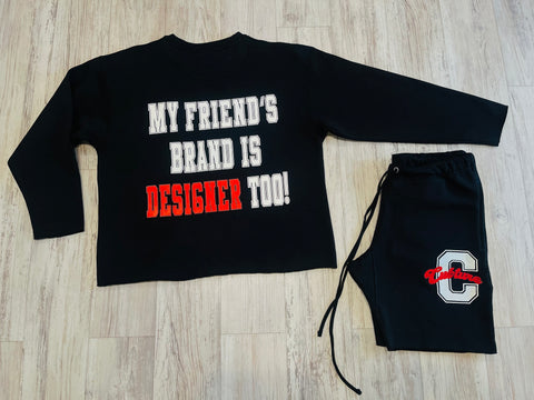 Black/Red “M.F.B.I.D.T” Raw Edge Sweatsuit