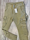 Khaki Vintage Wash Utility Cargo Pants