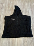 Black Quilted Snap Poncho