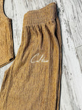 Camel Wide Leg Crinkle Set