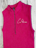 Hot Pink Mineral Wash Zipped Midi Dress