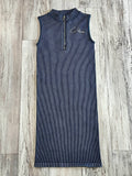 Slate Grey Mineral Wash Zipped Midi Dress