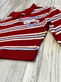 Burgundy/Carolina Blue Stripe Varsity Polo