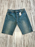Vintage Wash Raw Edge Denim Shorts