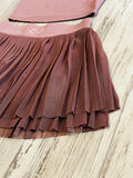 Mauve Premium Athleisure Shirt & Pleated Mesh Tennis Skirt