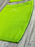 Lime Green Cable Knit Tube Top & Skirt (Copy)