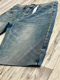 Vintage Wash Raw Edge Denim Shorts