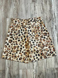 Tan Leopard Denim Jorts(W)