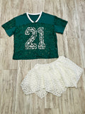 Green Lace “Golden Year” Jersey & Mini Skort